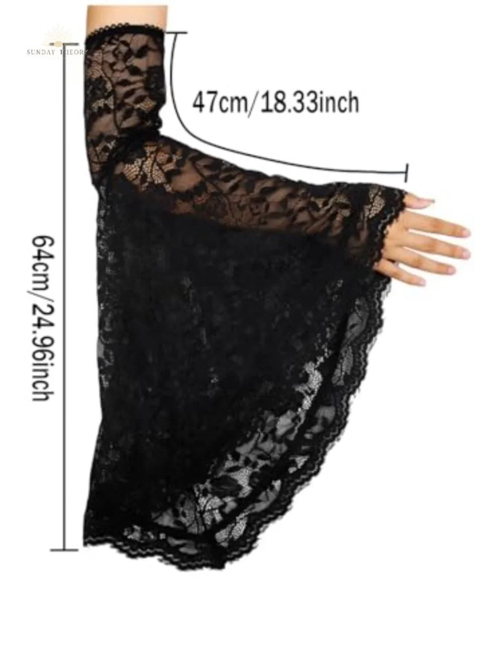 Victorian Lace Arm Sleeves Witch Gloves Gothic Cosplay Accessory